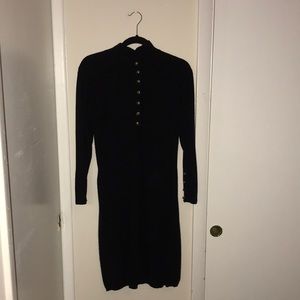 Valerie Louthan Cashmere Vintage Dress with Gold Buttons- Size S/M